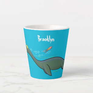 Taza De Café Latte Personalizado de plesiosaurios monstruo del mar