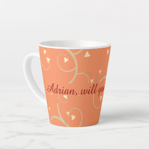 Taza De Café Latte Personalizado de propuesta matrimonial sorprendida