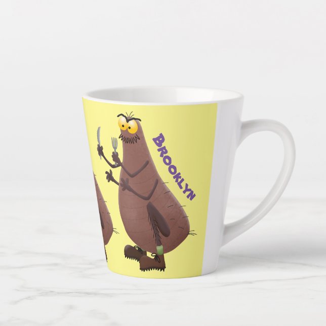 Taza De Café Latte Personalizado de pulgas fea hambrienta (Derecha)