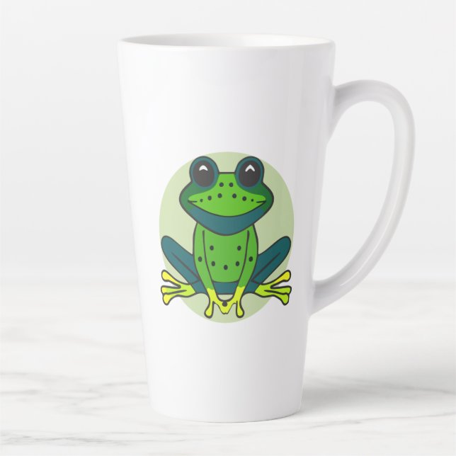Taza De Café Latte Personalizado de rana verde (Derecha)