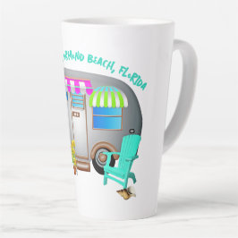 Taza De Café Latte Personalizado de Viajero de Camping Tropical Dice