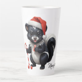 Taza De Café Latte Personalizado de zorrillo de Navidades de corte