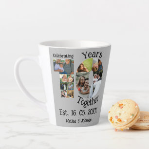 Taza De Café Latte Personalizado décimo aniversario del boda 11 colla