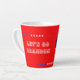 Taza De Café Latte Personalizado DEJEN IR BRANDON Trump 2024 Bandera