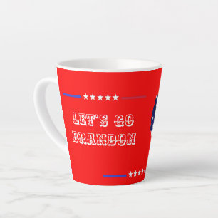 Taza De Café Latte Personalizado DEJEN IR BRANDON Trump 2024 Bandera 