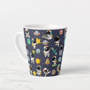 Taza De Café Latte Personalizado del espacio ultraterrestre astronaut
