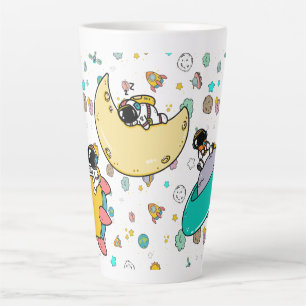 Taza De Café Latte Personalizado del espacio ultraterrestre astronaut