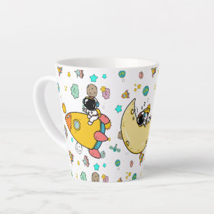 Taza De Café Latte Personalizado del espacio ultraterrestre astronaut