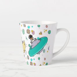 Taza De Café Latte Personalizado del espacio ultraterrestre astronaut