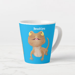 Taza De Café Latte Personalizado del lagarto de dragón barbudo