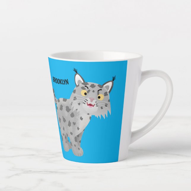 Taza De Café Latte Personalizado del lince del bobcat medio (Derecha)