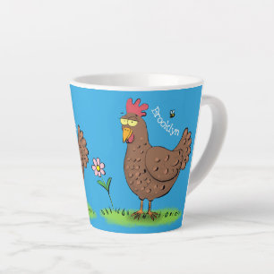 Taza De Café Latte Personalizado divertido de pollo rústico y caprich