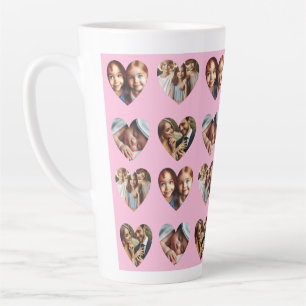 Taza De Café Latte Personalizado divertido lindo 4-foto patrón de cor