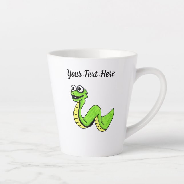 Taza De Café Latte Personalizado divertido Serpiente ojos grandes ama (Derecha)