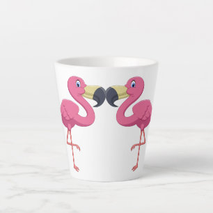 Taza De Café Latte Personalizado Flamingos Personaliza