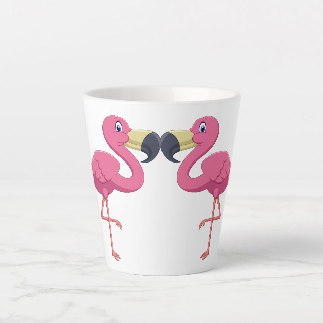 Taza De Café Latte Personalizado Flamingos Personaliza (Anverso)