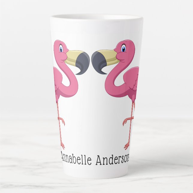 Taza De Café Latte Personalizado Flamingos Personalizado (Anverso)