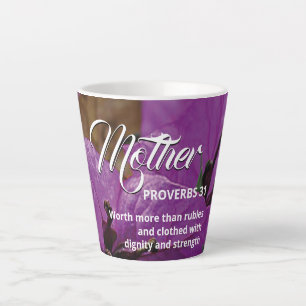 Taza De Café Latte Personalizado Floral MADRE Proverbios 31