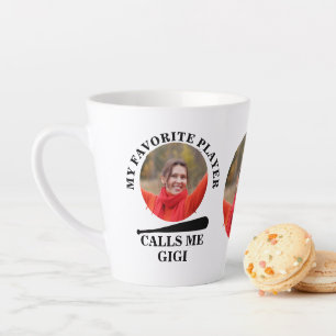 Taza De Café Latte Personalizado foto con forma de béisbol mi béisbol