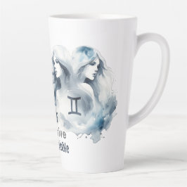 Taza De Café Latte Personalizado Gemini Viñetas Rasgos Zodiac Rótulo 