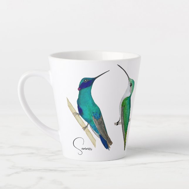 Taza De Café Latte Personalizado Hummingbirds Mug (Izquierda)