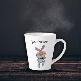 Taza De Café Latte Personalizado lindo Bunny blanco Bow Tie Thumbup R