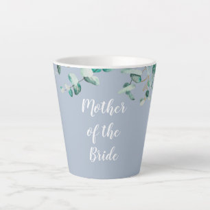 Taza De Café Latte Personalizado Madre de novia Groom Dusty Blue Euca