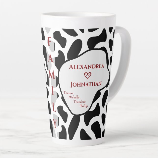 Taza De Café Latte Personalizado Mamá Papá Familia Personalización Mo (Ángulo derecho)