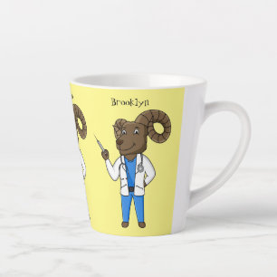 Taza De Café Latte Personalizado médica ilustracion de ovino de Bigho