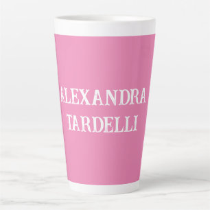 Taza De Café Latte Personalizado moderno rosa minimalista profesional