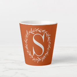 Taza De Café Latte Personalizado Monograma Latte Mug