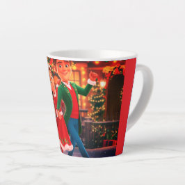 Taza De Café Latte Personalizado navidad bailando Princesa Latte Mug