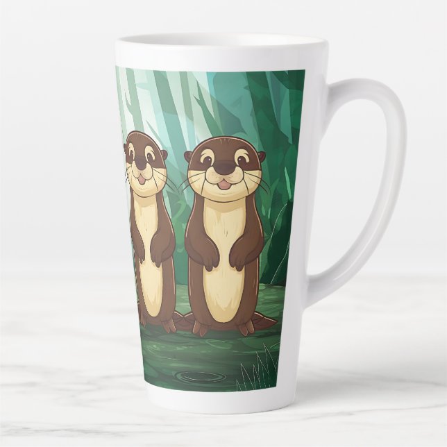 Taza De Café Latte Personalizado Otters (Derecha)