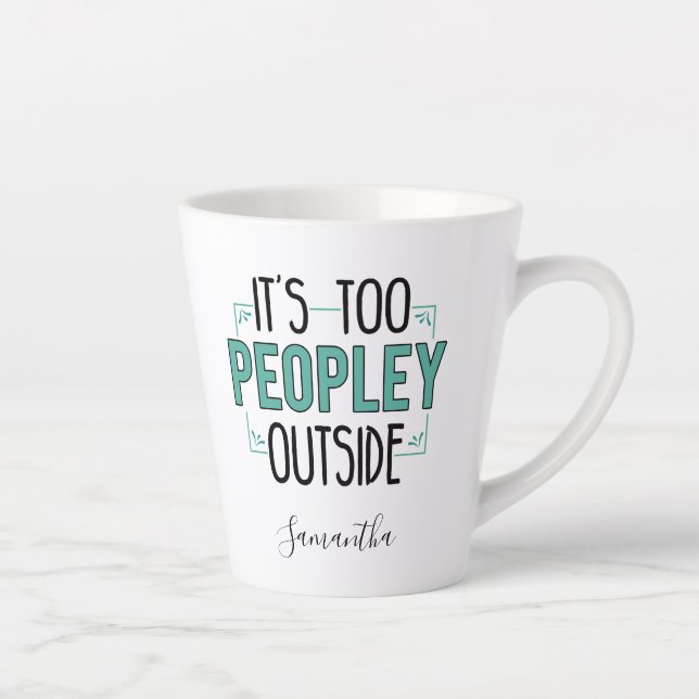 Taza De Café Latte Personalizado Para La Gag De Introvertido (Derecha)