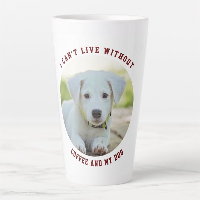 Taza De Café Latte Personalizado Photo Dog Latte Mug (Anverso)