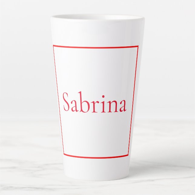 Taza De Café Latte Personalizado profesional de nombres de escritura  (Anverso)