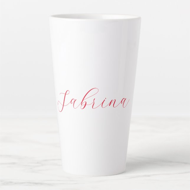 Taza De Café Latte Personalizado profesional de nombres de escritura  (Anverso)