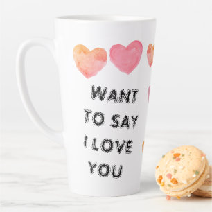Taza De Café Latte Personalizado QUIERE DECIR ‘TE AMO' Valentines Mug