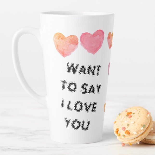 Taza De Café Latte Personalizado QUIERE DECIR ‘TE AMO' Valentines Mug (In situ)