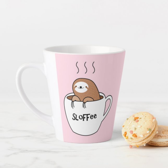 Taza De Café Latte Personalizado Sloffee Coffee Sloth Animal (In situ)