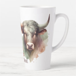 Taza De Café Latte Personalizado Taurus los trazos de toro Rótulo Zod