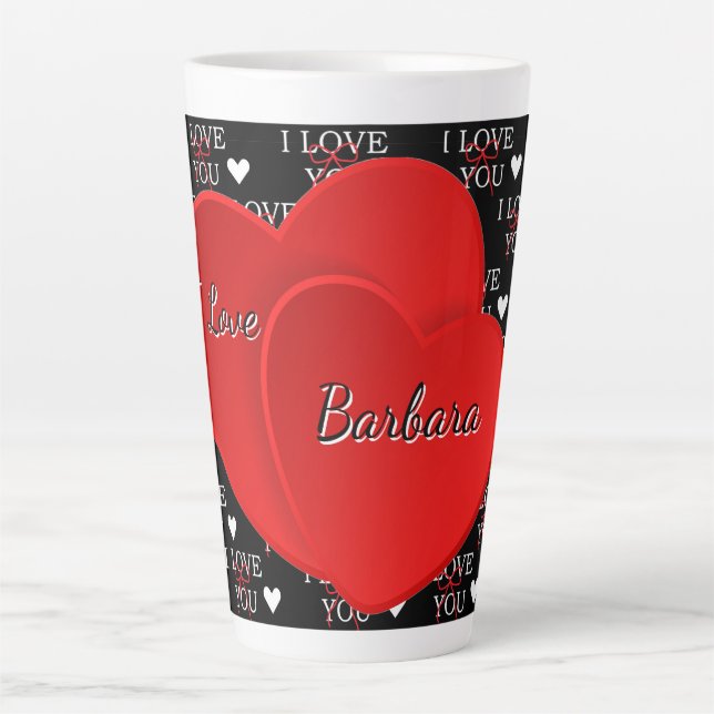 Taza De Café Latte Personalizado Te Amo  (Anverso)