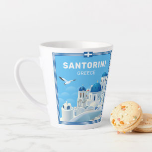 Taza De Café Latte Personalizado Textos Santorini Grecia