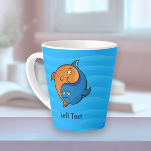 Taza De Café Latte Personalizado Yin Yang Fish