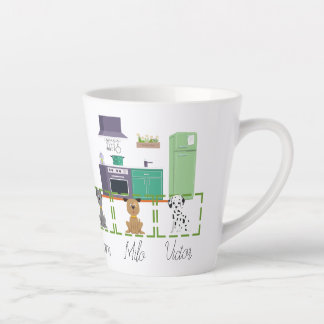 Taza De Café Latte Personalizar con 1-3 fotos y nombres de perros 