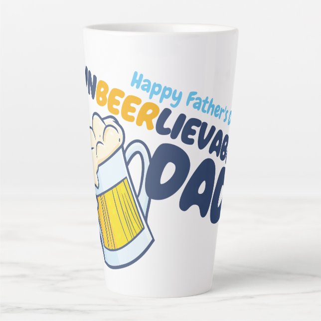 Taza De Café Latte Personalizar el día del padre | Padre ineludible (Anverso)