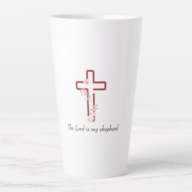 Taza De Café Latte Personalizar Navidades Holly Cross (Anverso)