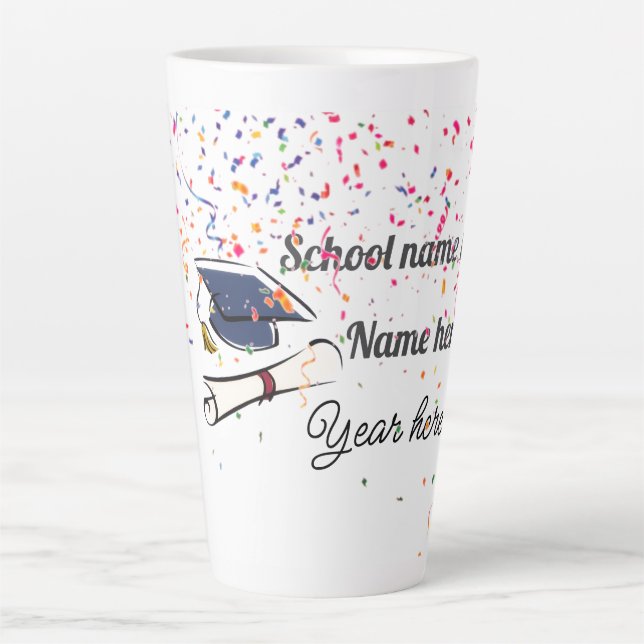 Taza De Café Latte Personalize Graduation Balloon (Anverso)