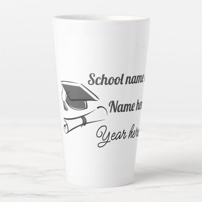 Taza De Café Latte Personalize Graduation Balloon (Anverso)