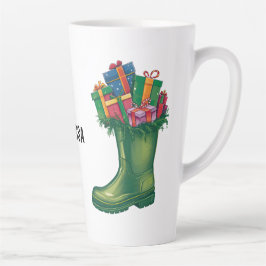 Taza De Café Latte Personalize Santa's New Boots